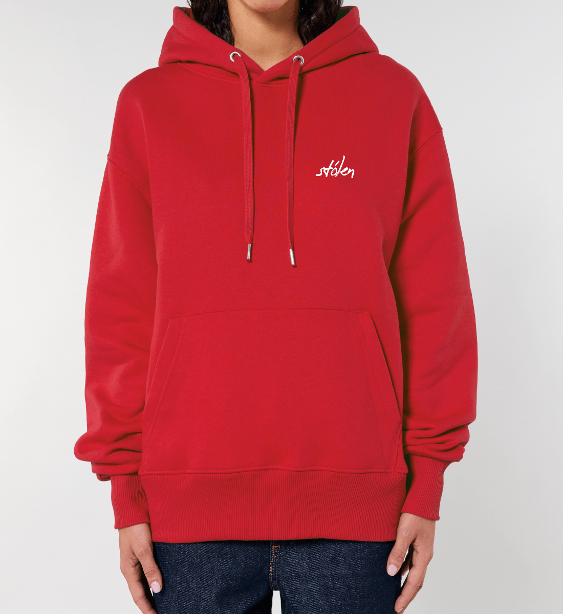 stólen "red" Oversized Hoodie, with embroidery, unisex