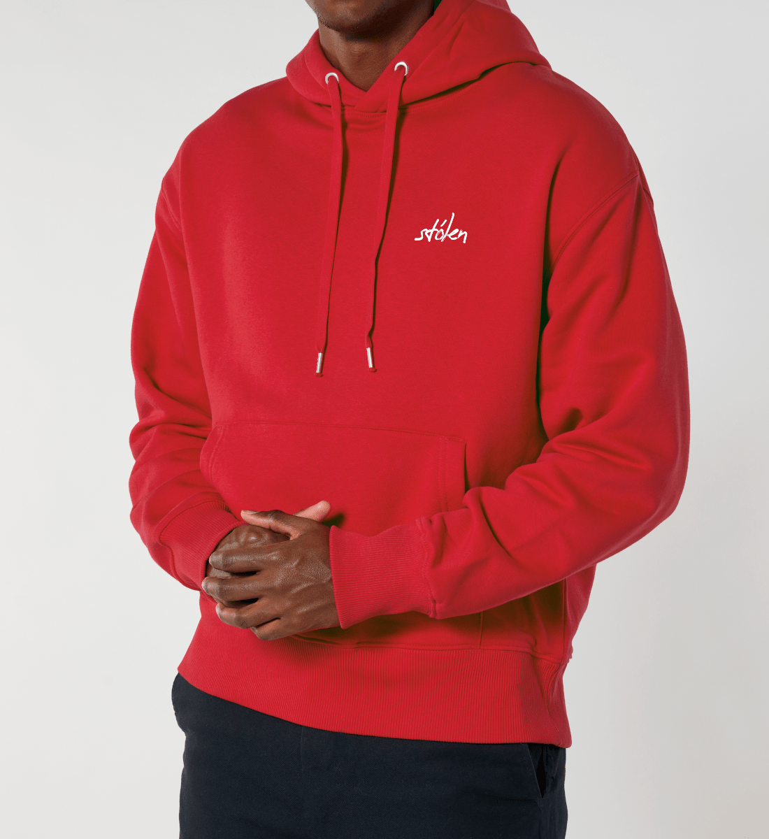 stólen "red" Oversized Hoodie, with embroidery, unisex